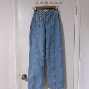 Zara Blue Flare & Wide Leg Jeans